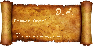 Demmer Antal névjegykártya